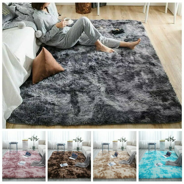 Fluffy Faux Fur Sheepskin Rug Non Slip Washable Large Carpet Rugs Floor Mat